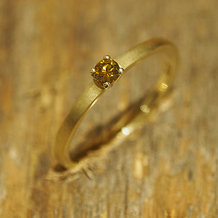 Verlobungsring Solitaire DL1570b Gold 585/- mit Brillant 0,10 carat Cognac