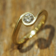 Verlobungsring Solitaire DL1610 Gold 585/- mit Brillant 0,40 carat top wesselton si