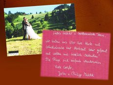 Dankeskarte von glücklichen Trauringkunden